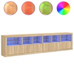 vidaXL Buffet avec lumières LED chêne sonoma 283x37x67 cm