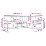 vidaXL Ensemble de canapés d'extérieur 3 pc Blanc et Beige Polyester