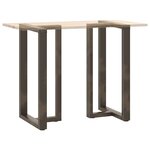 vidaXL Pieds de table de bar en forme de T  2 pièces  noir  60 x 35 x (100-101) cm  acier