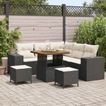vidaXL Ensemble de canapé de jardin 8 Pièces Noir polyrotin