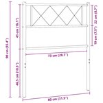 vidaXL Tête de lit de remplacement métal blanc 75 cm