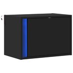 vidaXL Table de chevet murale avec lumières LED noir