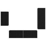 vidaXL Ensemble de Meuble TV 4 Pièces Chêne Noir 30 5 x 30 x 90 cm