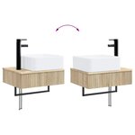 vidaXL Basin de lavage mural Chêne Sonoma 50 x 41 x 39 cm