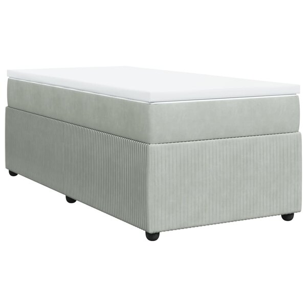 vidaXL Sommier à lattes de lit et matelas Gris clair 100x200cm Velours
