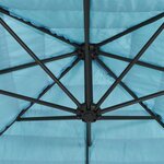 vidaXL Parasol de jardin avec mât en acier bleu 288x288x225 cm