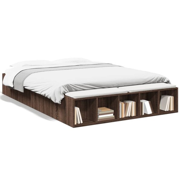 vidaXL Cadre de lit sans matelas chêne marron 150x200 cm