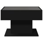 vidaXL Table basse avec LED noir 70x50x45 cm bois d'ingénierie