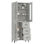 vidaXL Buffet haut Gris béton 69 5x34x180 cm Bois d'ingénierie