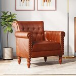 vidaXL Fauteuil Marron Cuir de chèvre véritable