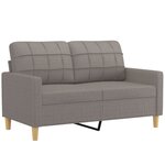 vidaXL Canapé 2 places avec oreillers décoratifs taupe 120 cm tissu