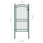 vidaXL Portail de clôture avec dessus arqué Acier 100x200 cm Vert