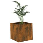 vidaXL Jardinière Chêne fumé 40x40x40 cm Bois d'ingénierie