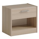 Lit enfant réversible + chevet + commode 3 tiroirs - 121 x 193 x Hauteur 67 cm.