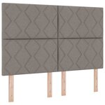 vidaXL Lit à ressorts avec matelas Taupe 140 x 200 cm tissu