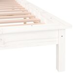 vidaXL Cadre de lit à LED sans matelas blanc 120x200 cm bois massif