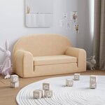 vidaXL Canapé-lit pour enfants à 2 places Crème Peluche douce