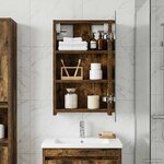 vidaXL Armoire Miroir de Salle de Bain Chêne fumé 30 x 10 5 x 50 cm
