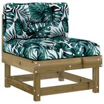 vidaXL Salon de jardin 10 Pièces avec coussins bois de pin imprégné