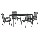 vidaXL Ensemble de salle à manger de jardin 5 pièces Noir Textilène et Acier