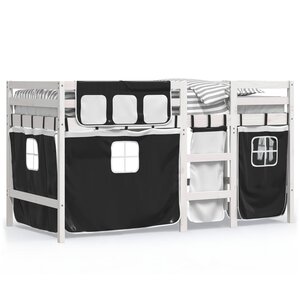 vidaXL Lit mezzanine enfants avec rideaux sans matelas 90x190 cm