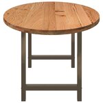vidaXL Table à manger marron clair bois de chêne massif ovale