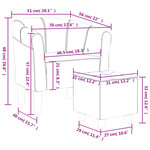 vidaXL Fauteuil cabriolet avec repose-pied jaune velours