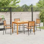 vidaXL Ensemble de salle à manger pour jardin 5 Pièces Noir Poly rotin