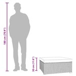 vidaXL Repose-pied de jardin coussin Marron 70x70x30 cm Résine tressée