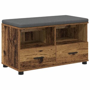 vidaXL Banc d'entrée avec coussin Bois ancien 80 x 38 x 46 cm