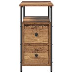 vidaXL Cabinet de chevet avec tiroir 2 Pièces Bois ancien 30 x 60 x 60 cm