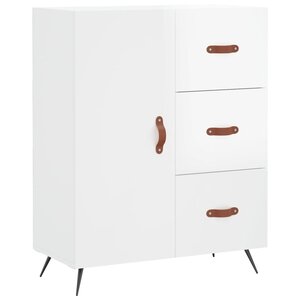 vidaXL Buffet Blanc brillant 69 5x34x90 cm Bois d'ingénierie