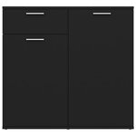 vidaXL Buffet noir 80x36x75 cm bois d'ingénierie