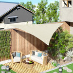 Voile d'ombrage triangulaire grande taille 6 x 6 x 6 m polyéthylène haute densité résistant aux uv crème