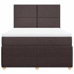 vidaXL Sommier à lattes de lit avec matelas Marron foncé 140x190 cm
