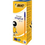 Stylo bille ORANGE Pointe Fine 0 7mm Encre Bleue x 20 BIC