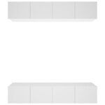 vidaXL Meubles TV 4 Pièces blanc 80x30x30 cm bois d'ingénierie