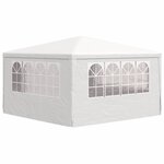 vidaXL Tente de réception avec parois latérales 4x4 m Blanc 90 g/m²