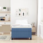 vidaXL Lit à Ressorts avec Matelas Bleu 100x200 cm Tissu en Velours Côtelé