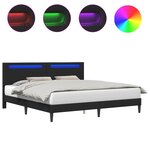 vidaXL Cadre de lit Noir 180 x 200 cm Simili cuir