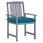 vidaXL Chaises de jardin avec coussins 4 Pièces Gris Bois d'acacia massif