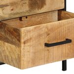 vidaXL Ensemble de tables de chevet 2 Pièces 40x35x50 cm Bois massif brut de manguier
