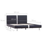 vidaXL Cadre de lit Noir Similicuir 120x200 cm