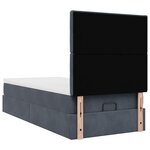 vidaXL Cadre de lit ottoman et matelas gris foncé 90x200 cm velours