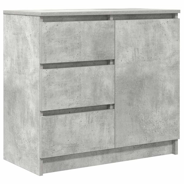 vidaXL Buffet avec tiroir gris béton 71x35x65 cm bois d'ingénierie