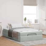 vidaXL Cadre de lit avec matelas Gris clair 120 x 190 cm Velours