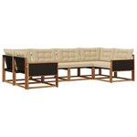 vidaXL Ensemble de canapés d'extérieur 6 Pièces Naturel et Beige