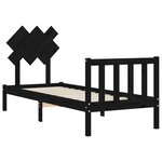 vidaXL Cadre de lit sans matelas noir bois de pin massif
