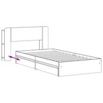 vidaXL Cadre de lit avec rangement avec tiroir Chêne fumé 75 x 190 cm