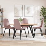 vidaXL Chaises à manger lot de 4 Rose Velours